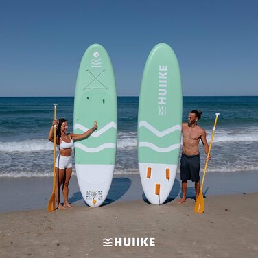 SUP-дошка HUIIKE з аксесуарами: весло, каяк-сидіння, стійка, зелена, для сапбордингу