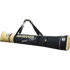 BRUBAKER Carver Pro St. Moritz Сумка для лиж і палиць, 170/190 см, чорна з золотом, міцний водостійкий чохол для 1 пари, з ущільненням