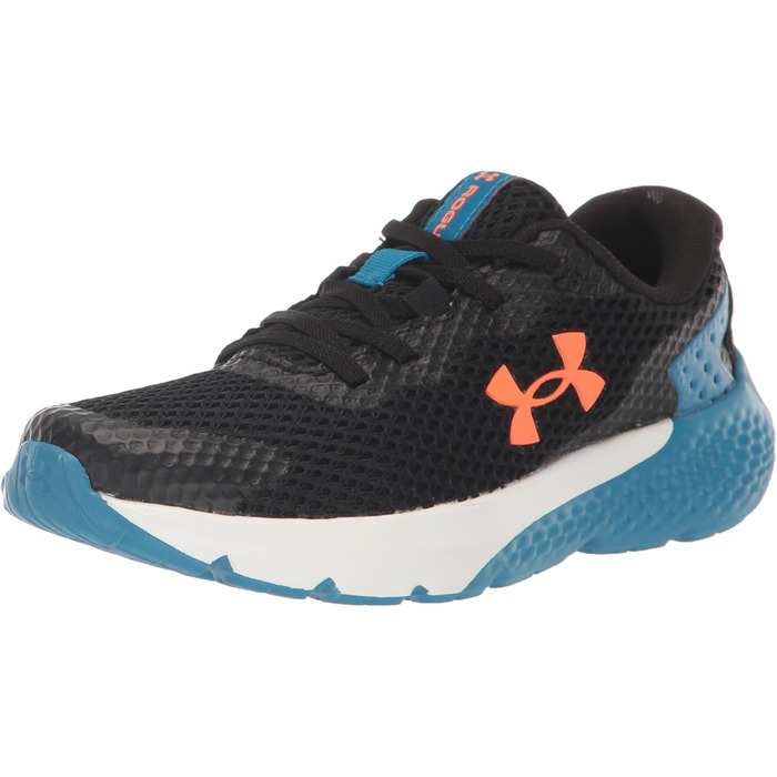 Дитячі кросівки Under Armour Ua Rogue 3 Al для дівчаток, бігові, з технологією Visual Cushioning, чорний, синій, помаранчевий (30 EU, широка ширина)