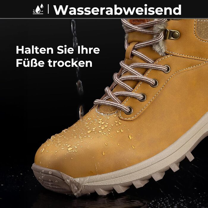 Зимові черевики Mishansha для чоловіків та жінок. Теплі, з підкладкою, зимові чоботи для активного відпочинку на відкритому повітрі. Розміри 36-48 EU (45 EU, жовтий)