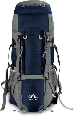 Рюкзак Night Cat 90L для туризму, подорожей, кемпінгу, дихаючий, чоловічий/жіночий, для трекінгу, альпінізму, велоподорожей, синій