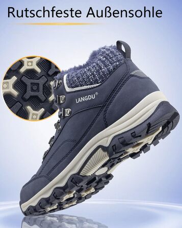 Зимові черевики для жінок, снігоступи, антиковзаючі чоботи, зимові черевики 37-42 EU (41 EU, блакитні)