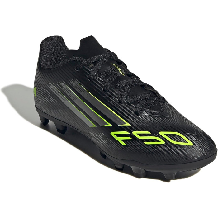 Дитячі футбольні бутси adidas F50 Club FG/MG, 38 EU, чорний/металік/лимонний, для дітей
