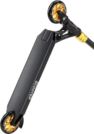 Трюковий самокат STAR SCOOTER Pro Sport 120мм, алюмінієвий, HIC, для дітей від 7 років і дорослих, чорний/золотий
