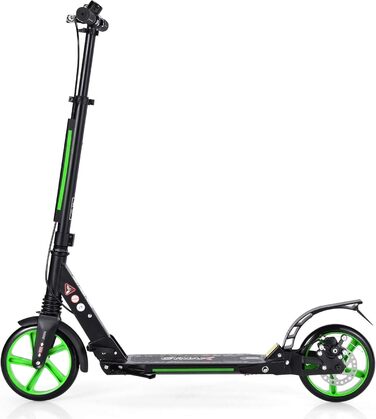 GOPLUS Roller Kinder 8 Jahre: Трюковий самокат для дітей та дорослих, 8 років, з регулюванням висоти, складний, з гальмом та ременем (Зелений)