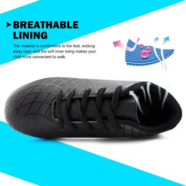 Дитячі футбольні бутси JABASIC для хлопчиків та дівчаток, чорні (35 EU)