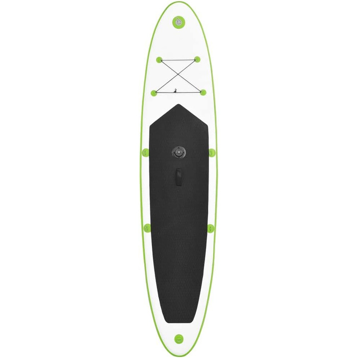 Надувна SUP-дошка з вітрилом vidaXL 330x72x10 см, набір для сапсерфінгу, зелено-біла, з веслом і сумкою для перенесення