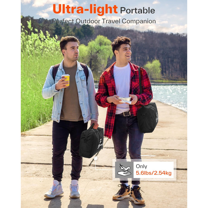 Розкладне ліжко Sportneer для кемпінгу та відпочинку на природі: легке, компактне, алюмінієве (190x70 см)