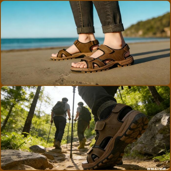 Чоловічі сандалі ARRIGO BELLO для трекінгу та пляжу, коричневі, розмір 43 EU