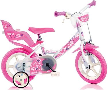 Дитячий велосипед DINOBIKES 12 дюймів для дівчаток, модель 124RLN