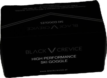 Лижна маска Black Crevice для дорослих, унісекс, сферичні лінзи, чорна з червоним дзеркальним покриттям