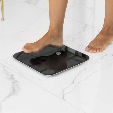 Розумні електронні ваги Cecotec Surface Precision 9750 Smart Healthy з біоімпедансом, Bluetooth, 10 параметрів аналізу тіла, загартоване скло, чорні