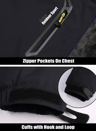 Зимова куртка MAGCOMSEN для чоловіків: тепла, водонепроникна, з капюшоном. Підходить для катання на сноуборді, активного відпочинку та роботи. Розмір L, чорний колір.