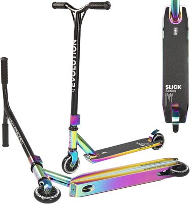 Скутер RAVEN для трюків та вулиці: 100мм колеса, підшипники ABEC-9, Neochrome