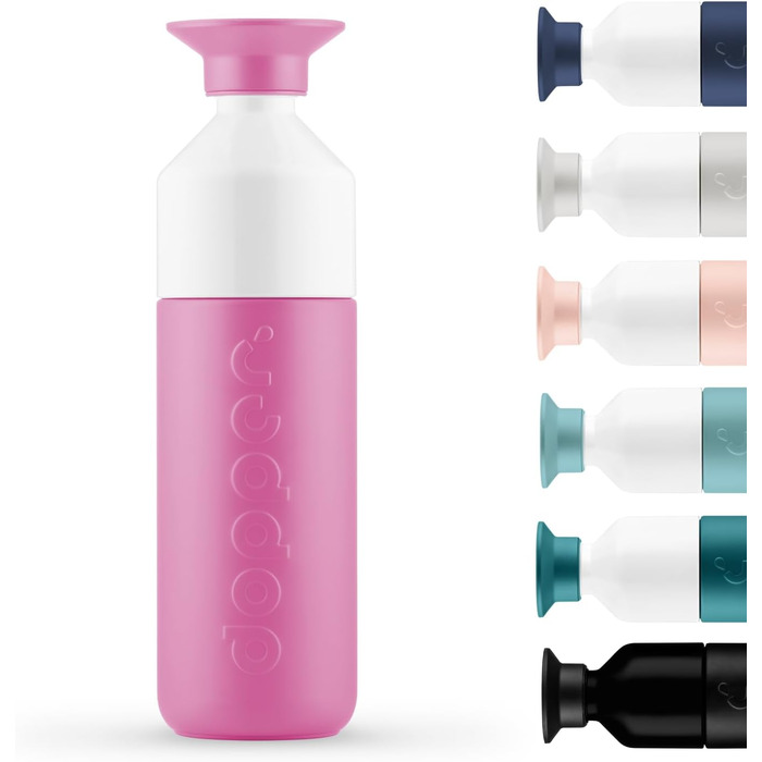 Термобутилка Dopper Insulated 580 мл Pelican Pink — подвійні стінки, герметична, з нержавіючої сталі, зберігає холод 24 год/тепло 9 год, для води, чаю, кави