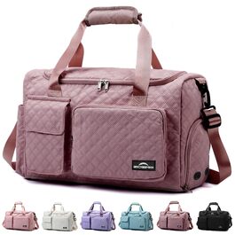 Спортивна сумка для жінок та чоловіків з відділенням для взуття та мокрих речей, водонепроникна сумка для подорожей, йоги, залу та басейну (Колір: Бузковий)