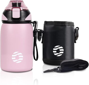 Дитяча термос-пляшка Fjbottle 400 мл, нержавіюча сталь, зручне відкривання, BPA Free, герметична, для газованих напоїв, для хлопчиків і дівчаток, єдиноріг, для школи та подорожей