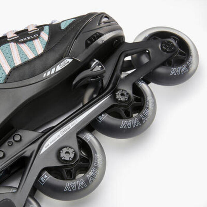 Ролики Oxelo Fit5, чорно-біло-бірюзові, р. 38-41