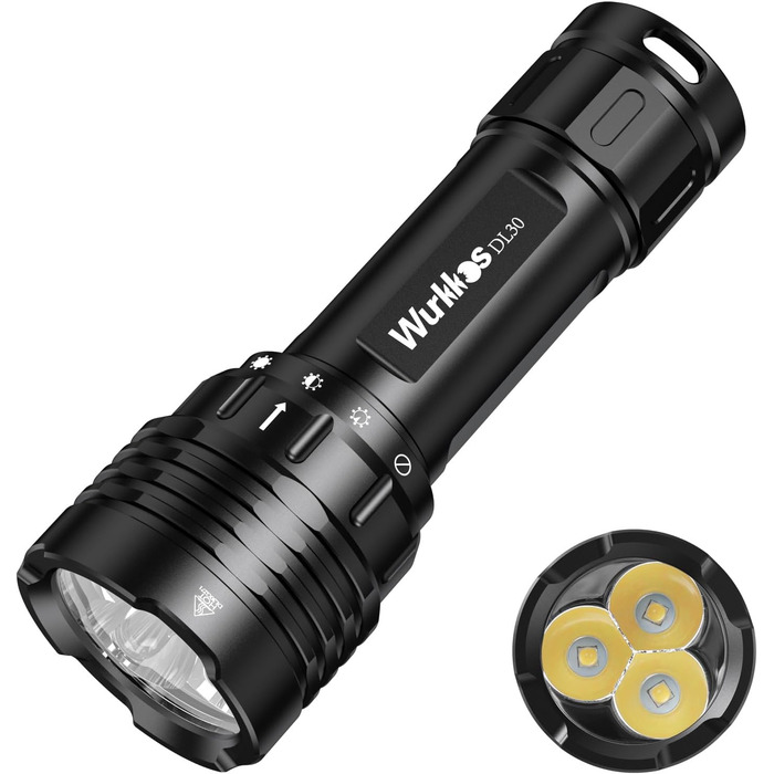 Ліхтар під водою Wurkkos DL30, 3600 Люмен, IPX8, 3* LED CRI 90 LH351D, з зарядним пристроєм