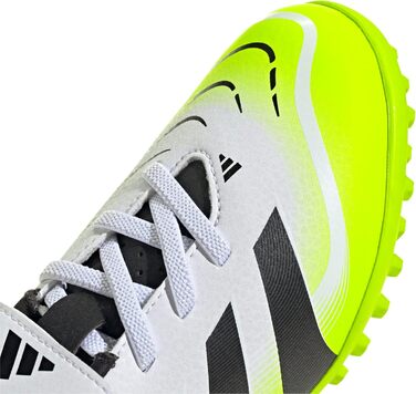 Дитячі футбольні бутси adidas Predator Club Hook-and-Loop для гри на траві, розмір 28 EU, білий/чорний/лимонний, унісекс