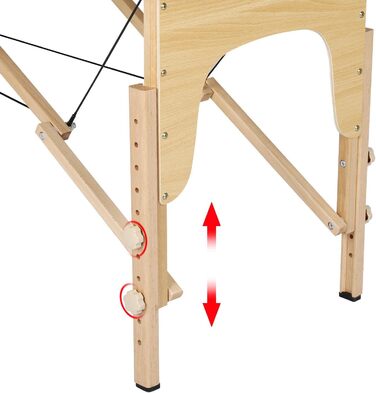 Масажне ліжко Yaheetech з 2 зонами, регульоване по висоті, з підголівником та підлокітниками, 213 x 82 x 85,5 см, до 250 кг