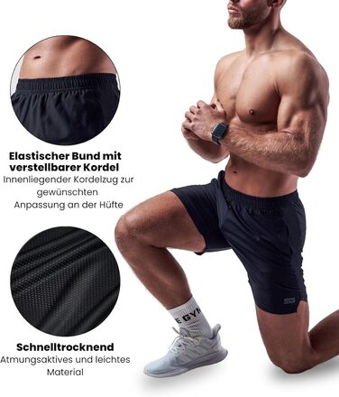 Шорти спортивні чоловічі Satire Gym з кишенями - для бігу, фітнесу, бодібілдингу, L, пісочний колір