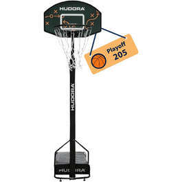 Баскетбольний стенд HUDORA Playoff 205, регульований, для дітей та підлітків, мобільний вуличний кошик на колесах для саду