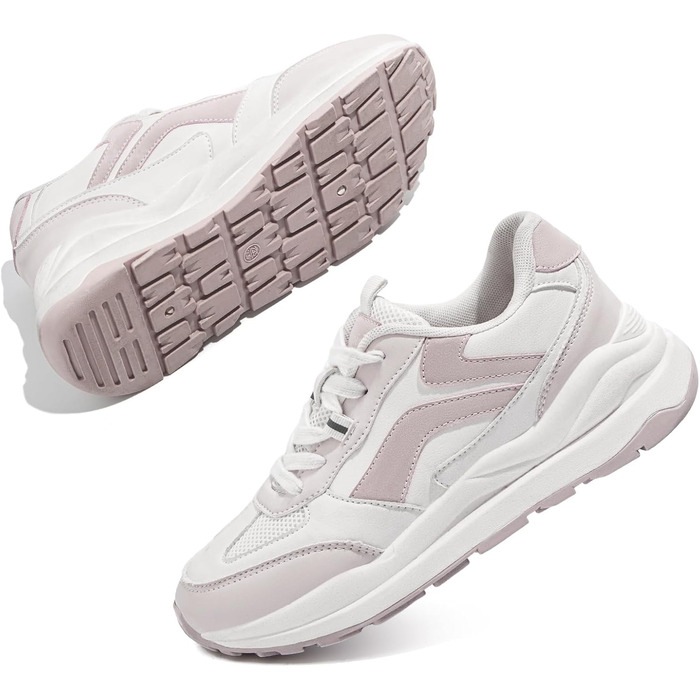 Жіночі кросівки для ходьби Tuopin Modische: дихаюча сітка, антиковзаюча підошва, кольори бежевий та рожевий (39.5 EU)