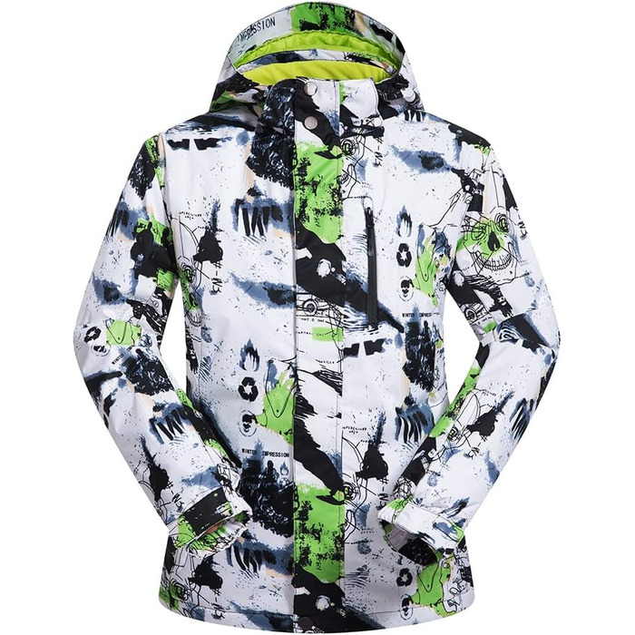 Комплект гірськолижний чоловічий HOTIAN: куртка та штани, зелено-чорний (XL), водонепроникний, вітронепроникний