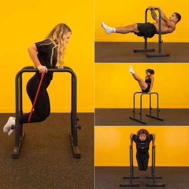 Паралети Gravity Fitness XL, регульовані бруси для калістеніки та домашнього спортзалу, 38 мм ручки для віджимань, L-сіту, підтягувань, міцні турнік-бруси для силових тренувань