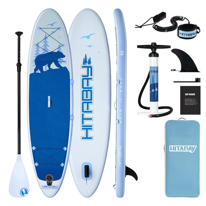 SUP Board EISBÄR надувний, 320x81 см, до 150 кг, комплект аксесуарів для початківців