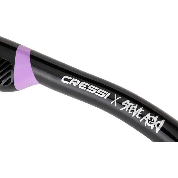 Маска та трубка Cressi x Steve Aoki HiroQuest Limited Edition: F-Dual, Supernova Dry, лінза 380, чорний/фіолетовий