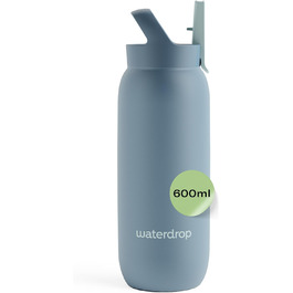 Універсальна термобутилка waterdrop® 600 мл з трубочкою – ізольована питна пляшка з нержавіючої сталі, 24 год тримає холод, 6 годин гаряче, не протікає та ударостійка, BPA Free, можна мити в посудомийці