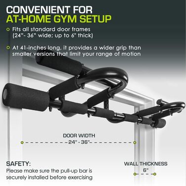 Турнік для підтягувань ProsourceFit Multi Grip, настінний і для дверей, складаний, універсальний хват