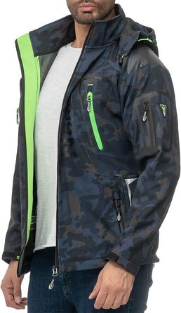 Чоловіча куртка Geographica Norway Softshell, функціональна, для активного відпочинку та туризму, дихаюча, колір: темно-синій/камуфляжний, артикул: 03