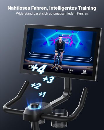 Велотренажер MERACH з магнітним опором, тихий, з покращеним амортизованим сидінням, власний додаток, стабільний H-фрейм, до 150 кг, блакитний з екраном