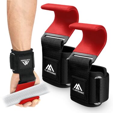 Набори для тяги Flintronic Power Zughilfen: 2 шт. для бодібілдингу, силових тренувань, важкої атлетики та фітнесу. Зручні ручки з неопрену 8 мм та бавовни, шкіряні навантажувальні ручки.