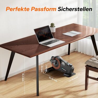 MERACH Педалетраннер для дому: міні-тренажер для літніх людей, тихий та з неслизькою поверхнею, з LCD-дисплеєм, 8 рівнів магнітного опору, переможець тесту 2025, велотренажер для столу в офіс