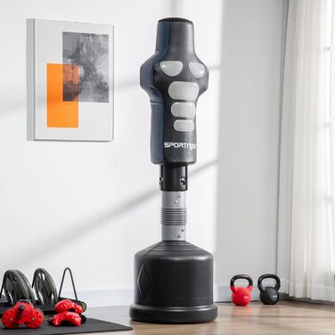 SPORTNOW Стійка боксерська груша 178-207 см, регульована висота, з HDPE основою, для дорослих і дітей, для домашніх тренувань