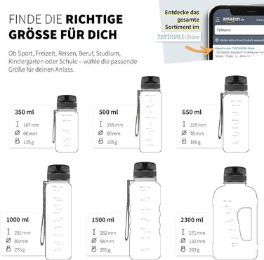 Пляшка для води 720°DGREE uberBottle 1,5 л SoftTouch з контейнером для фруктів, BPA-Free, спортивна, тританова, для фітнесу, спортзалу, прогулянок, ударостійка, багаторазова, лілово-фіолетова