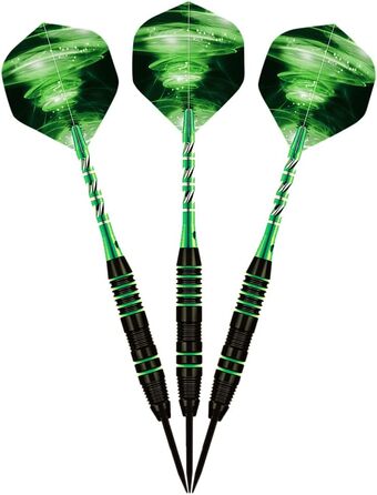 Дарти сталеві професійні Dartpfeil 22 г (3 шт) A-Green + запасні стрижні та чохол