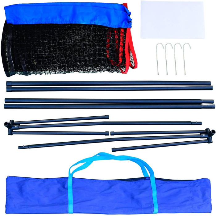 Мережа для бадмінтону Kapler регульована по висоті 90–160 см: мультиспортивна мережа 300x90–160 см для піклболу, волейболу та тенісу, для дітей та дорослих, з 2-ма федерболами та 2-ма тенісними м'ячами, портативна