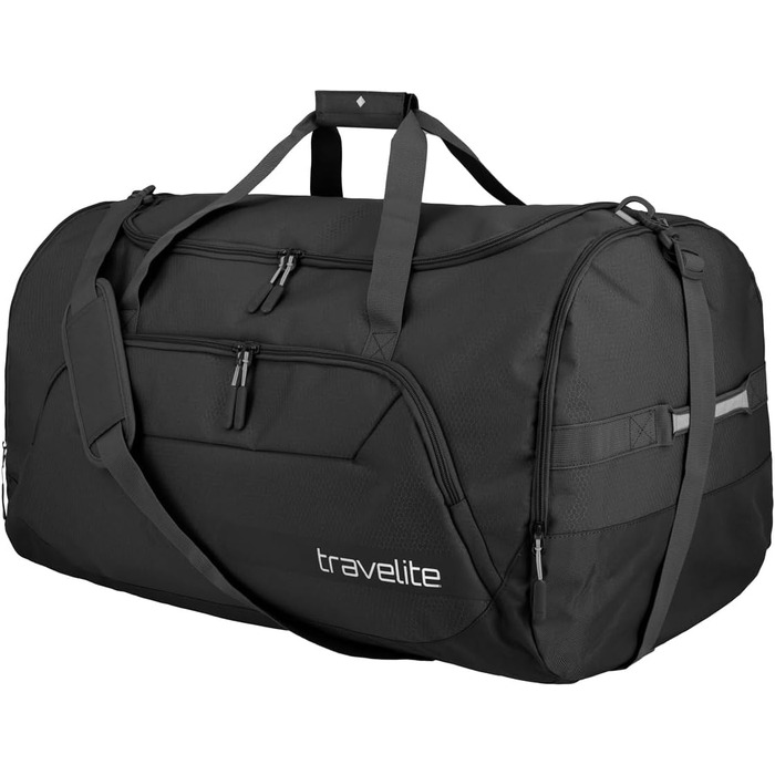 Дорожня сумка Travelite Kick Off XL 120 л, легка спортивна сумка 70 см, чорна, для подорожей, спортзалу, басейну, лікарні