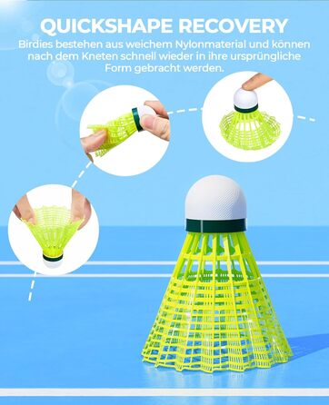 Волан для бадмінтону HIRALIY нейлон, 12/24 шт., висока швидкість, для тренувань та гри в приміщенні/на вулиці, для молоді