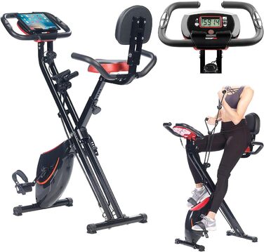 PEARL Sports 2-в-1 складаний орбітрек з еспандерами та тримачем для планшета, 2,5 кг маховик, для дому та літніх людей
