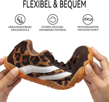 Босоніжні кросівки Retro Sneaker унісекс — легке мінімалістичне взуття для трейлу та прогулянок, дихаючі прогулянкові кросівки з антиковзаючим протектором, леопардовий принт, 40 EU
