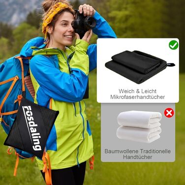 Набір рушників Damoguin 3 шт. з мікрофібри (великий 180x80 см, 2 шт. малі 80x40 см) - чорний