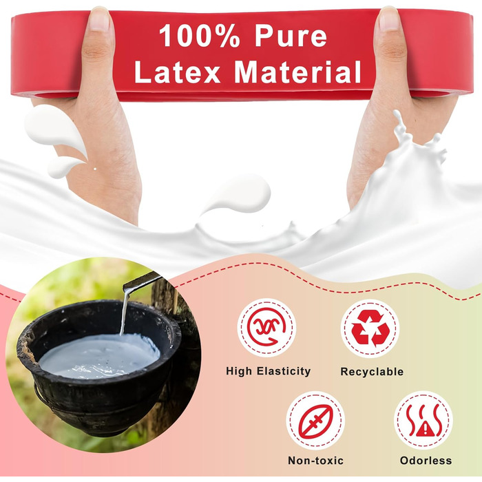 Гума для фітнесу та йоги, стрічка опору 90-175 lbs, 3 шт. (15-25 lbs/ЧЕРВОНА)