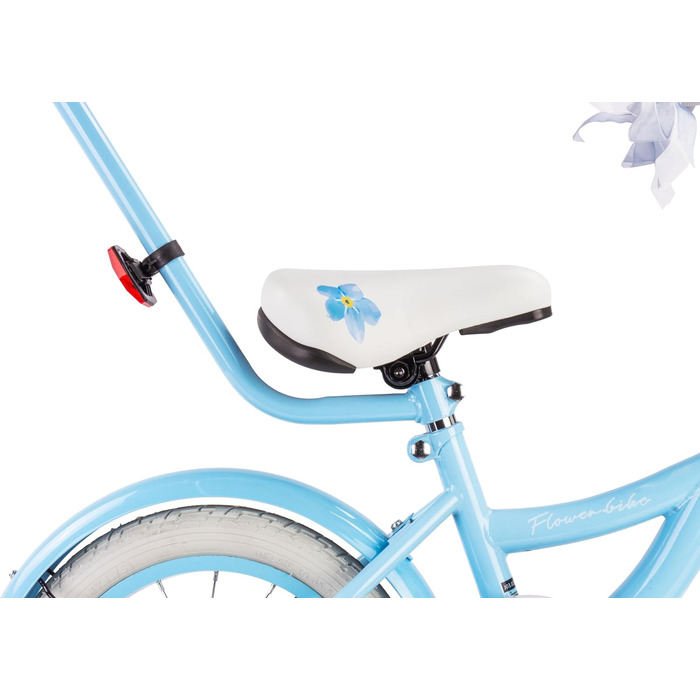 Дитяче велосипед Sun Baby Flower Bike для дівчаток, 16 дюймів, знімний ручка-штовхач, 2-6 років (Блакитний)