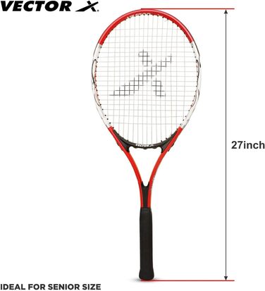 Ракетка для тенісу Vector X VXT-520 графітова, 27 дюймів, червоно-біла - легка, з амортизацією